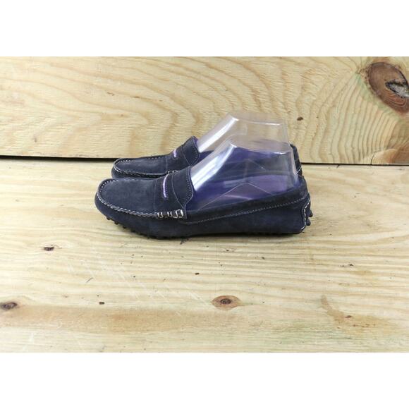 Manolo Blahnik Womens Shoes 6.5 Gray Purple Suede Roadster Driving Moccasin Itay - Picture 1 of 7